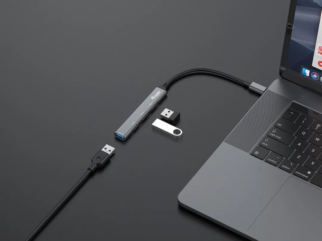 Equip 128961 USB-hub 4 Poorten USB-A 3.1 - Zwart/Grijs