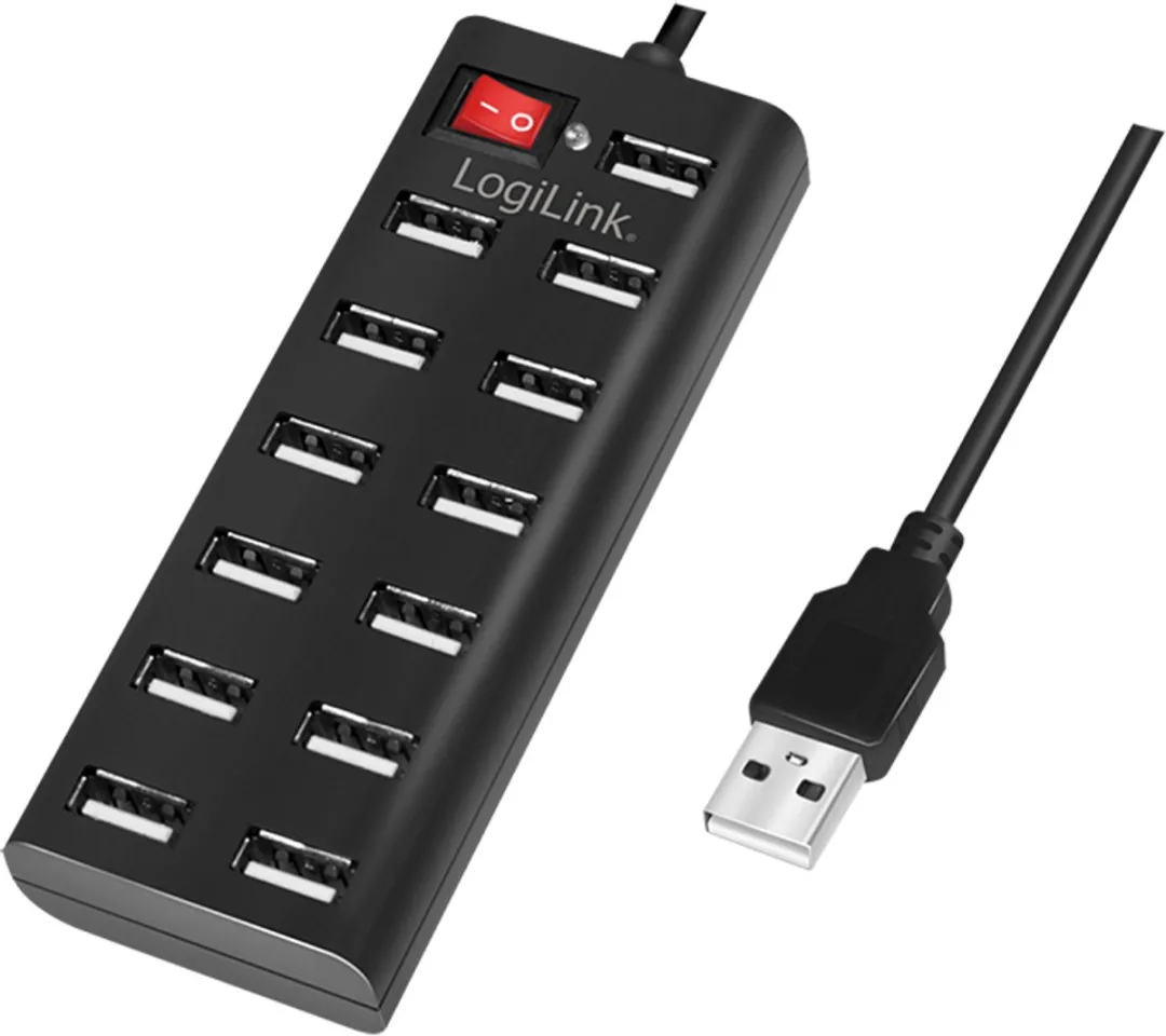 Logilink USB2.0 13-Port Hub - 13x USB 2.0 - Zwart