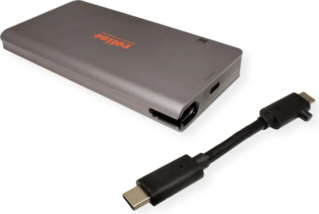 Roline 12.02.1022 USB-C Docking Station - HDMI 4K/VGA/USB 3.2 - Aluminium