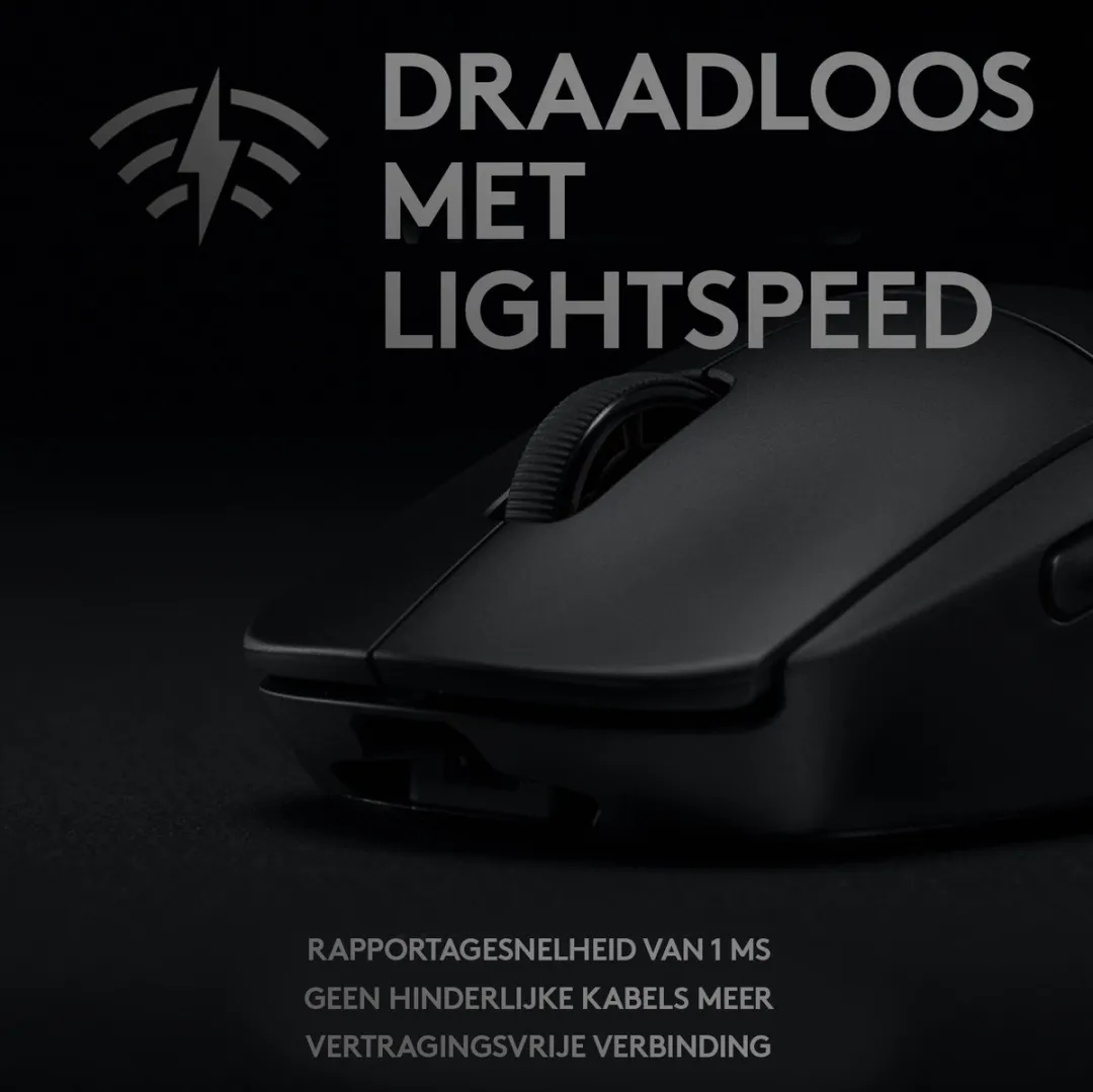 Logitech G PRO Draadloze Gamingmuis 25K DPI HERO - Zwart - afbeelding 6 van 6