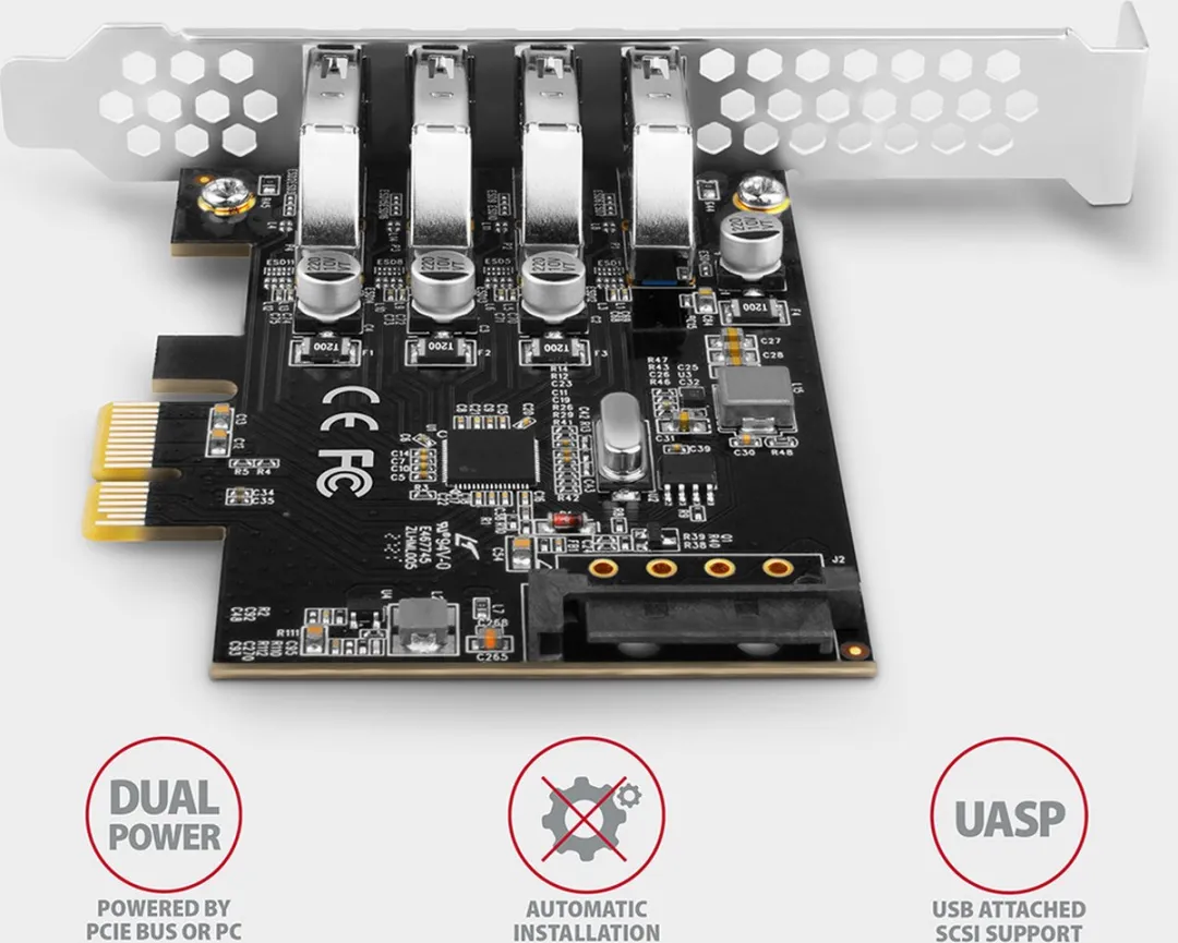 Axagon PCEU-43RS PCIe Adapter 4x USB3.0