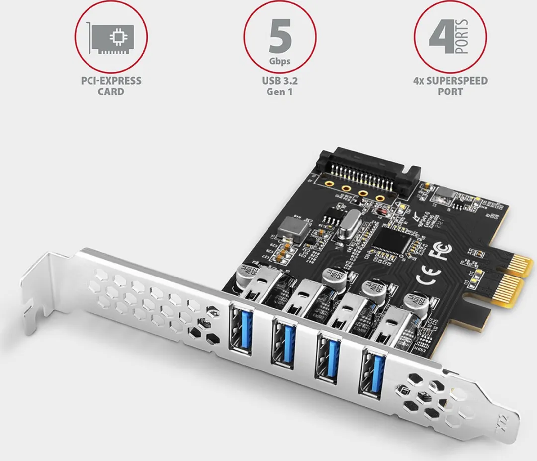 Axagon PCEU-43RS PCIe Adapter 4x USB3.0