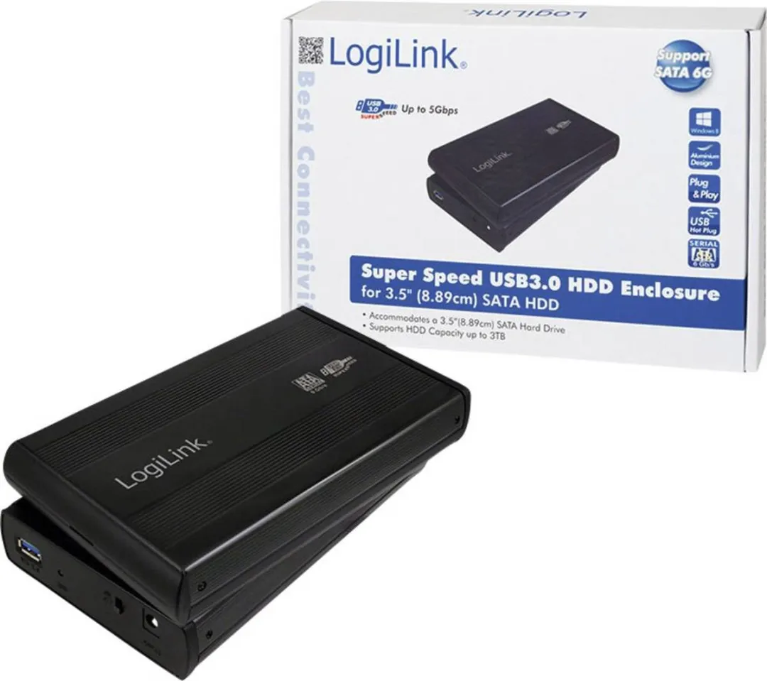 LogiLink UA0107 Opslagstationbehuizing 3.5" - Zwart
