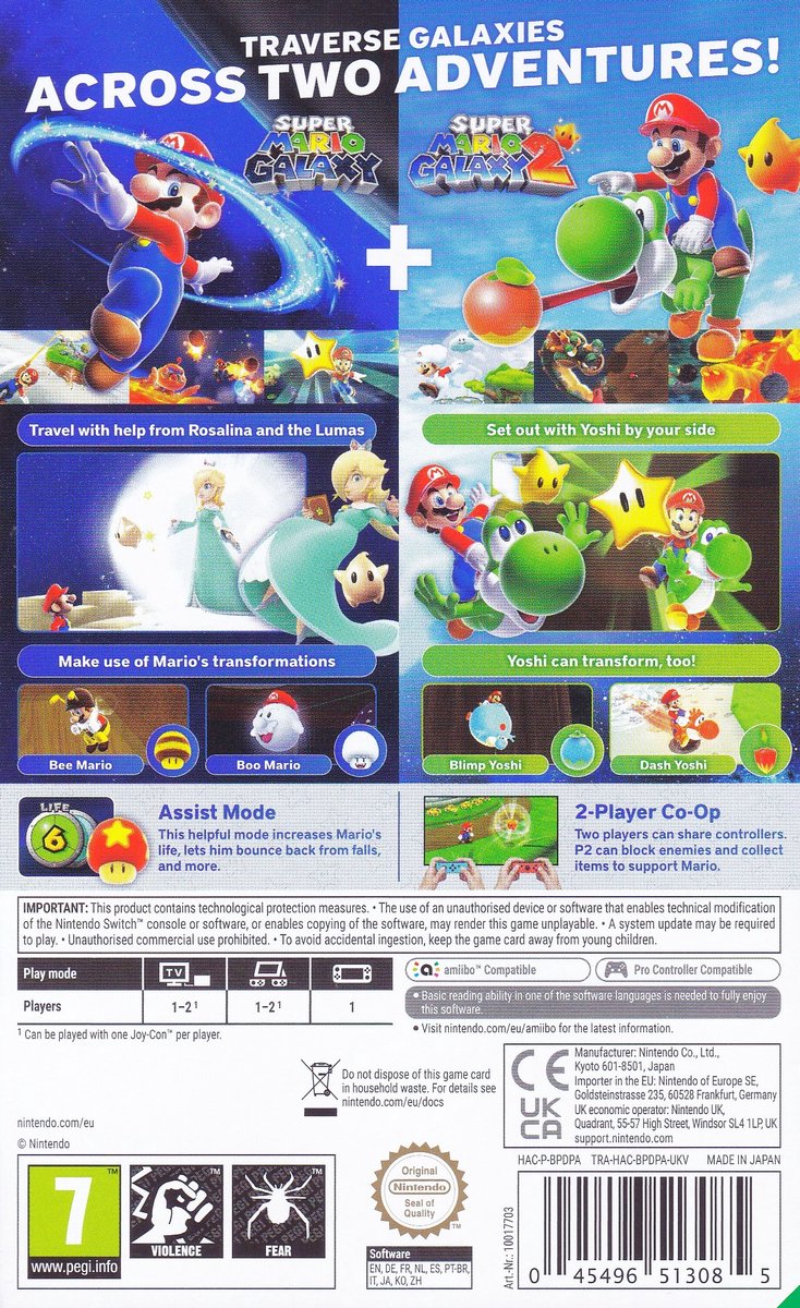 Super Mario Galaxy Super Mario Galaxy 2 Switch