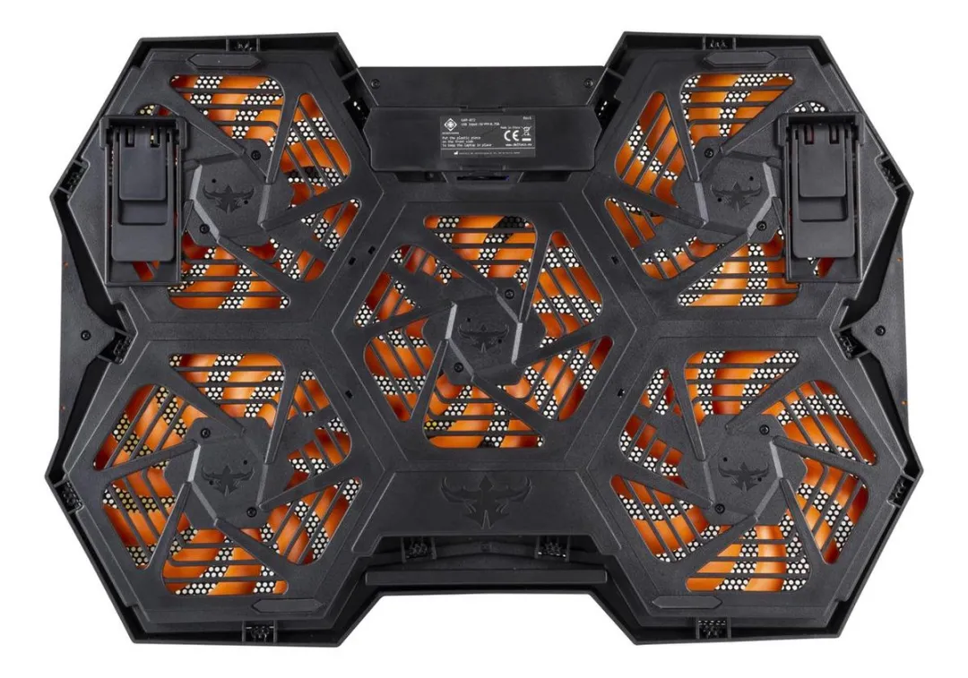Deltaco GAM-072 Laptopkoeler 5 Ventilatoren - tot 17,3 inch - Zwart/Oranje