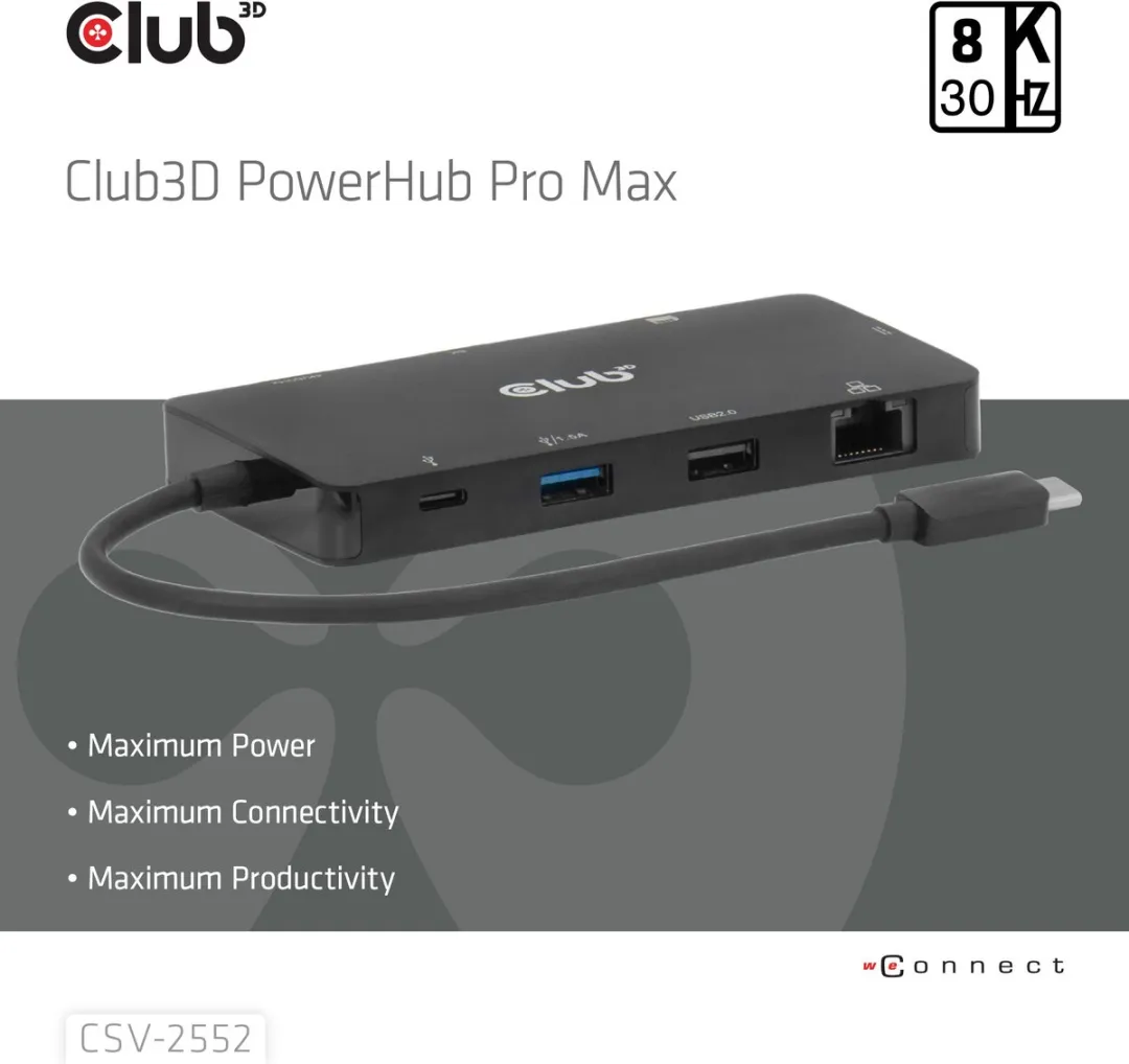 Club3D CSV-2552 USB-C Hub - 1x HDMI, 4x USB, 100W - Zwart