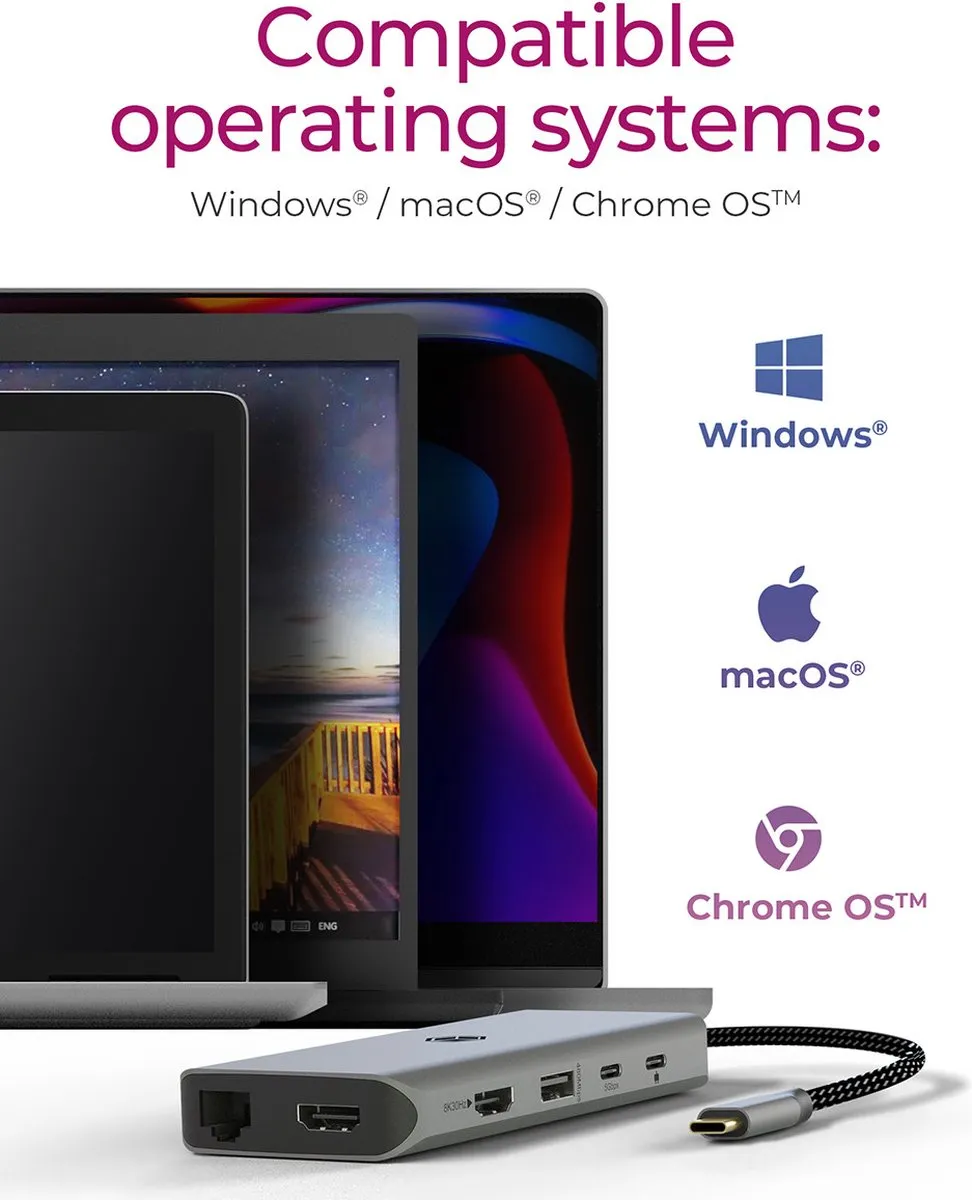 Icy Box IB-DK4061-CPD USB-C Docking Station 12-in-1 - Grijs