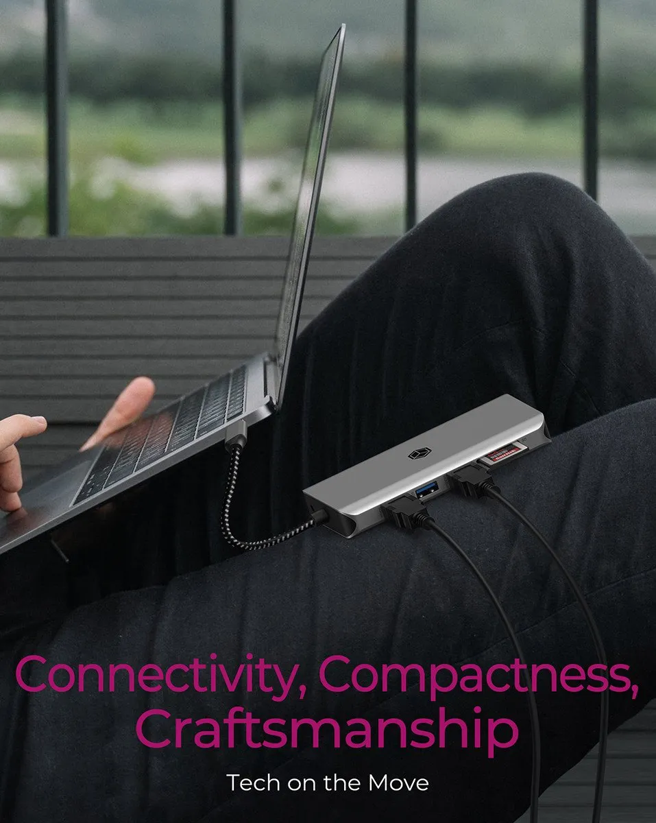 Icy Box IB-DK4061-CPD USB-C Docking Station 12-in-1 - Grijs