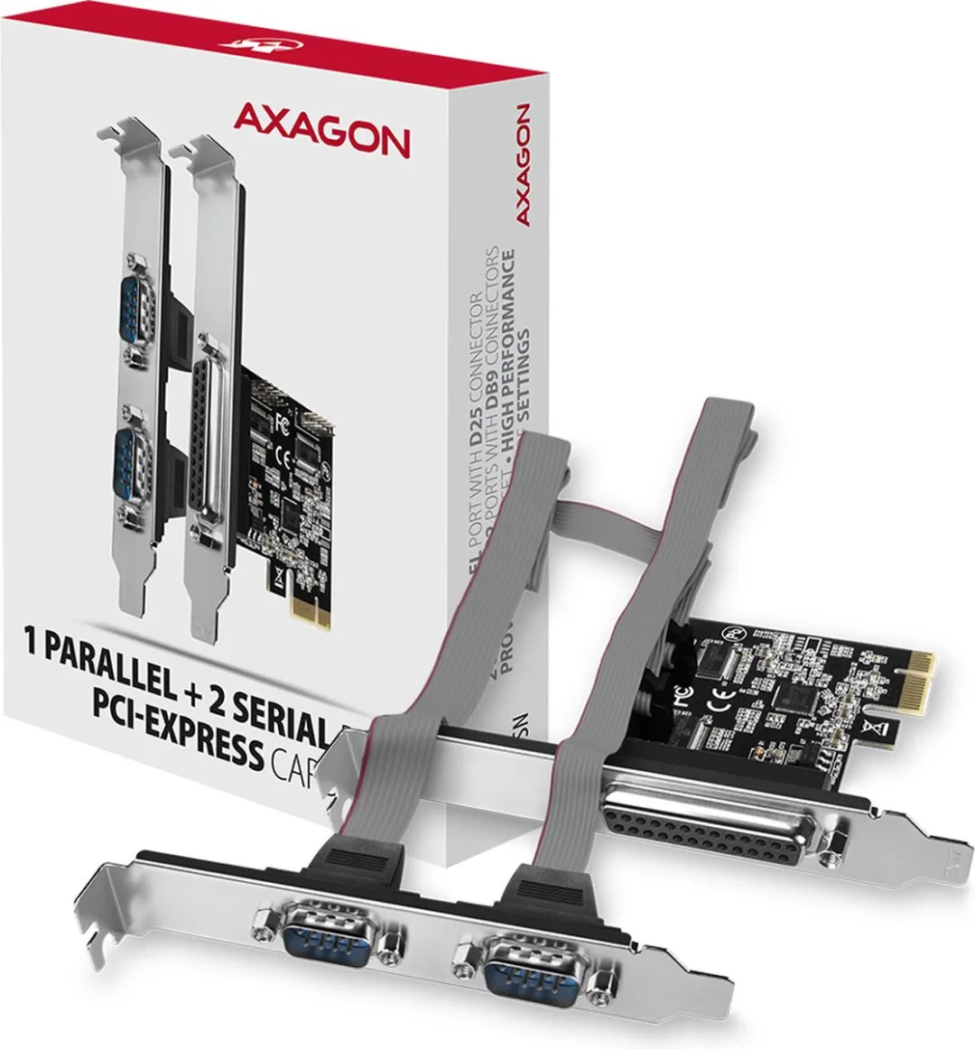 Axagon PCEA-PSN PCIe Adapter - 1x Parallel + 2x Serial - afbeelding 6 van 6