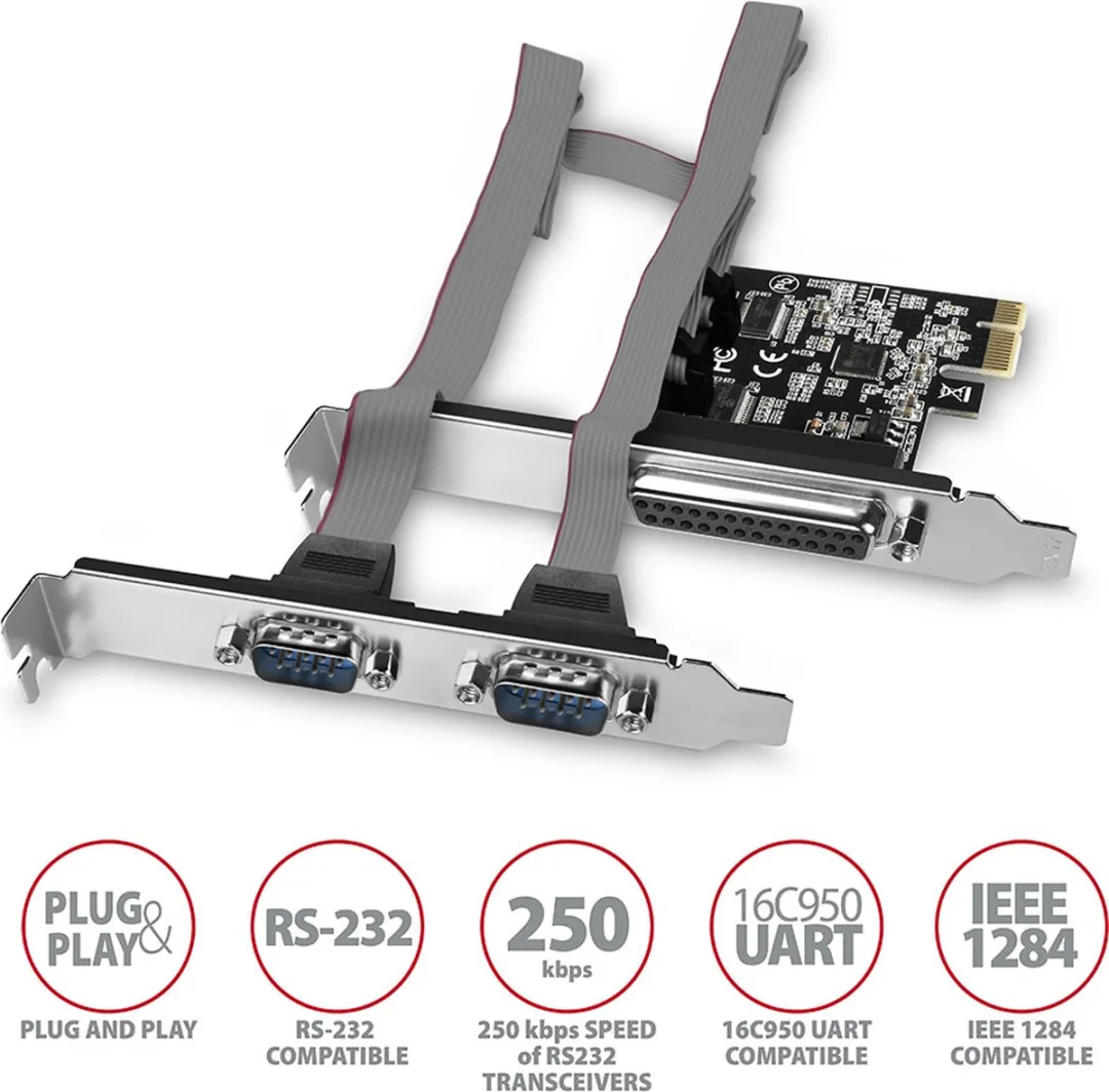 Axagon PCEA-PSN PCIe Adapter - 1x Parallel + 2x Serial