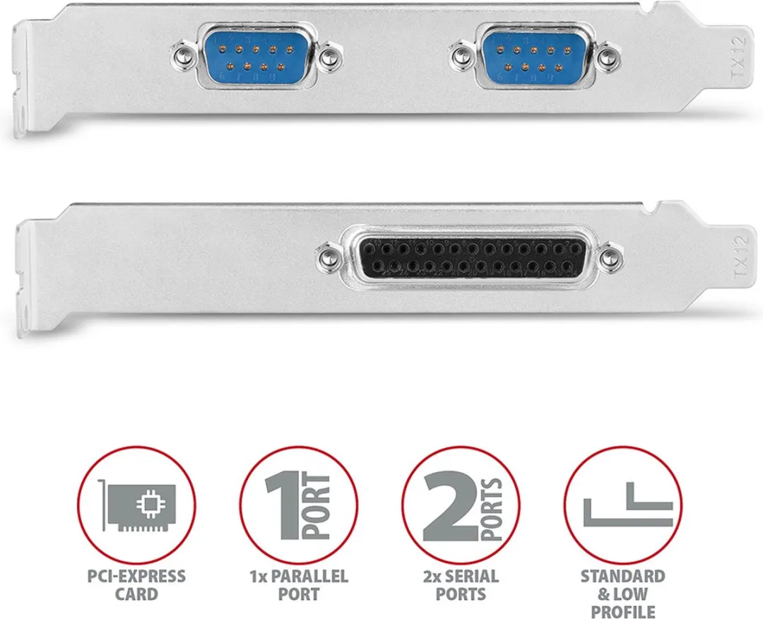 Axagon PCEA-PSN PCIe Adapter - 1x Parallel + 2x Serial