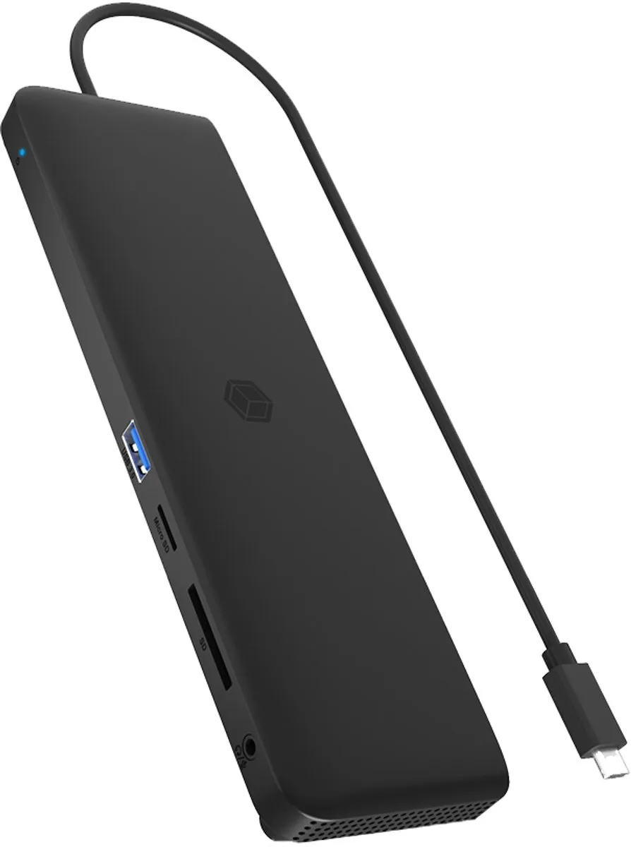 ICY BOX USB-C IB-DK2116-C Dockingstation met Triple Video Output – 4K@60Hz HDMI & DisplayPort, 100W Power Delivery, Gigabit LAN, SD/microSD, Audio & 4x USB – Voor Windows, macOS, Chrome OS