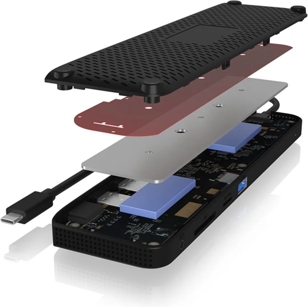 ICY BOX USB-C IB-DK2116-C Dockingstation met Triple Video Output – 4K@60Hz HDMI & DisplayPort, 100W Power Delivery, Gigabit LAN, SD/microSD, Audio & 4x USB – Voor Windows, macOS, Chrome OS