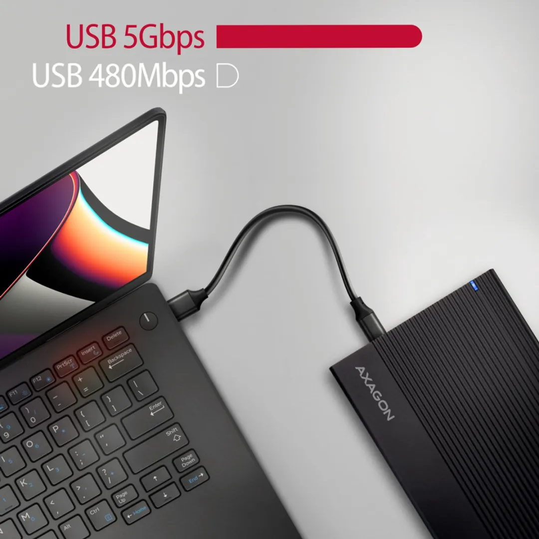Axagon EE35-GTR USB-C Externe Behuizing 5Gbps - 3.5" SATA Zwart