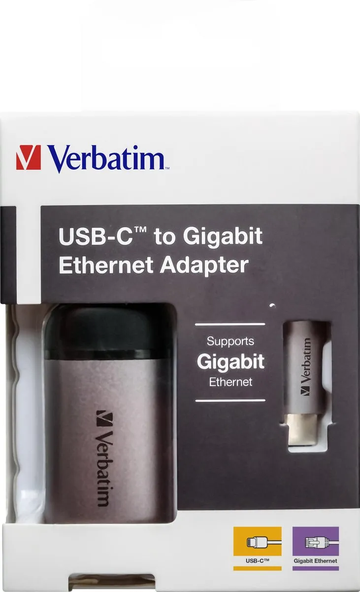 Verbatim USB-C naar RJ45 Adapter 49146 - Zilver