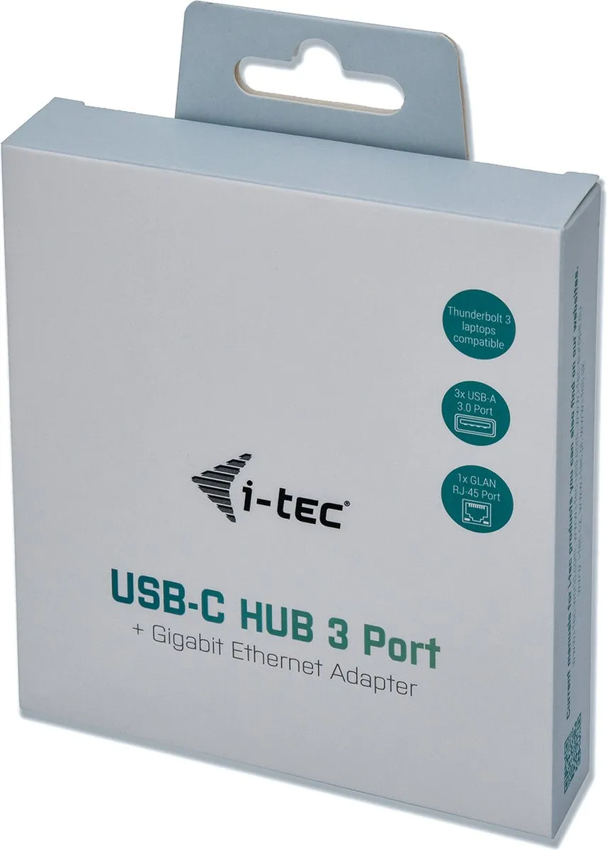 I-tec C31METALG3HUB USB-C HUB 3 Poorten - Ethernet 1000Mbit