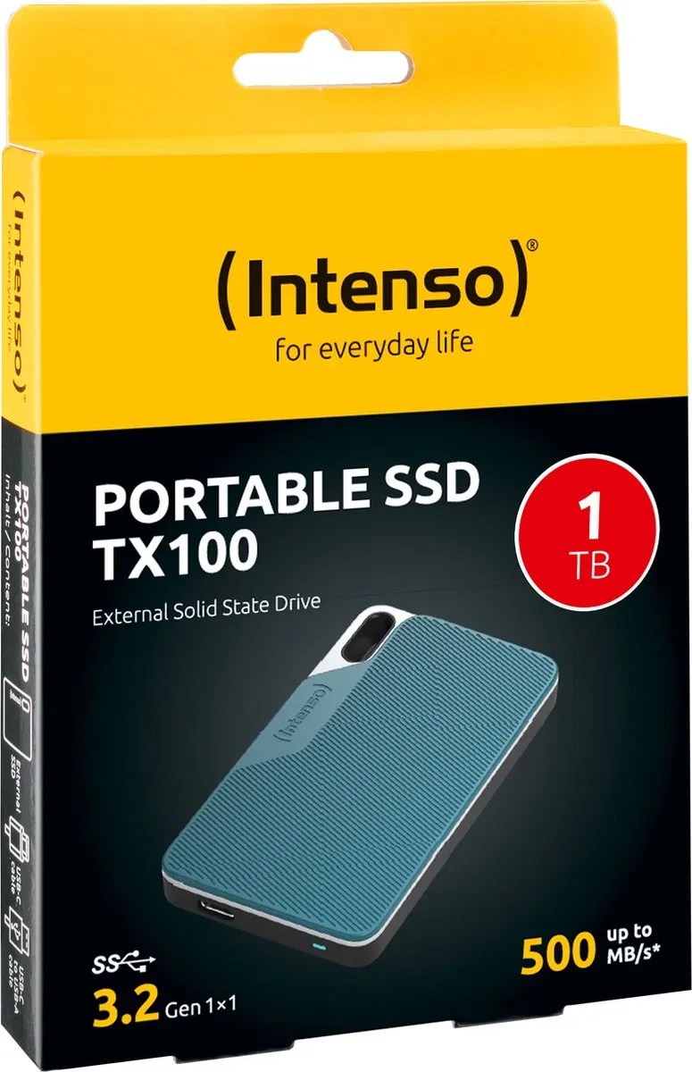 Intenso Rugged TX100 SSD 1TB - USB 3.2 - Grijs/Blauw - afbeelding 6 van 6