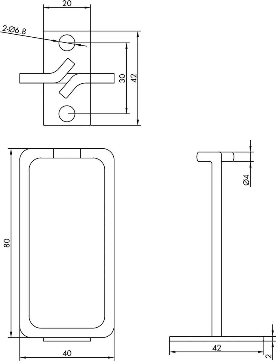 Roline Kabeloog 40x80mm Metaal - Zilver