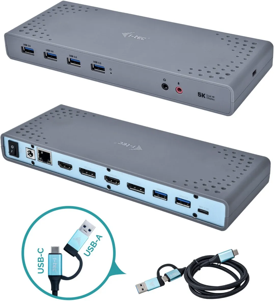 I-tec CADUAL4KDOCK Dockstation 4K - Grijs