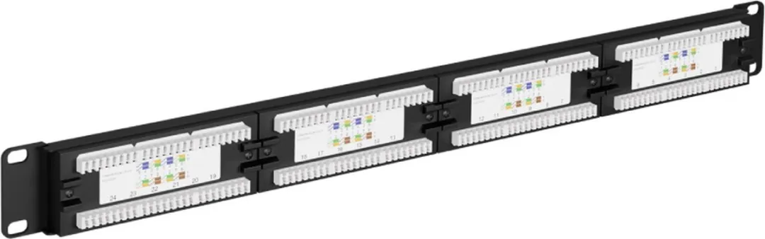Logilink NP0004 Cat.6 Patchpaneel 24 Poorten - Zwart