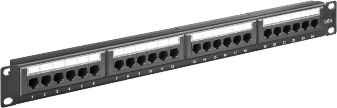 Logilink NP0004 Cat.6 Patchpaneel 24 Poorten - Zwart