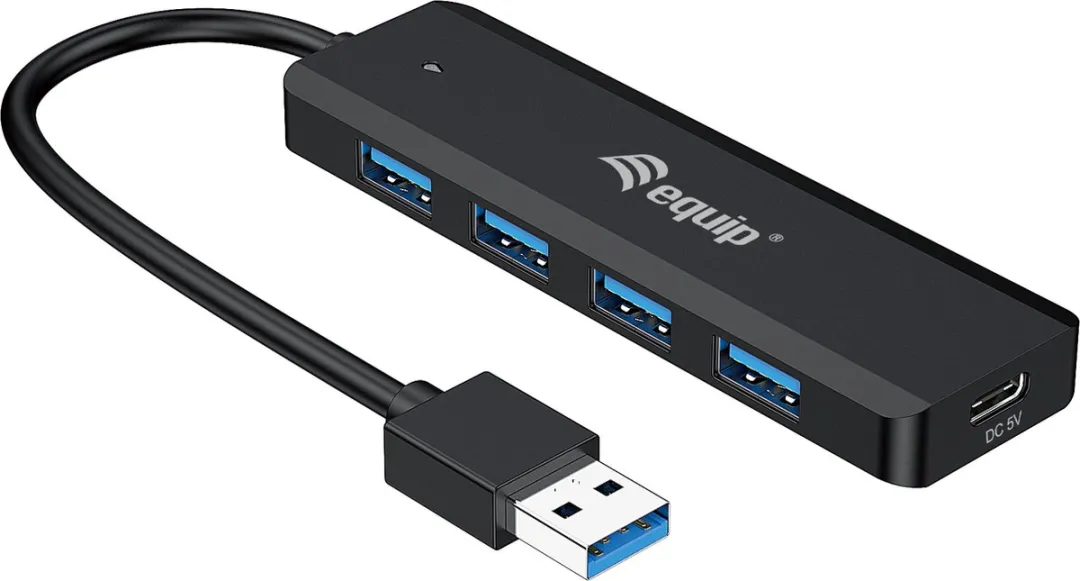 Equip 4-Port-USB-3.2 Gen 1-Hub und Adapter für USB-C USB-C (USB 3.2 Gen 2) multiport hub 5 poorten Zwart
