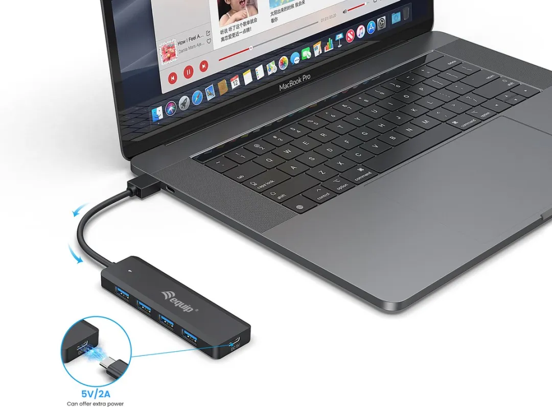 Equip 128959 USB-C Hub 5 Poorten - Zwart - afbeelding 6 van 6