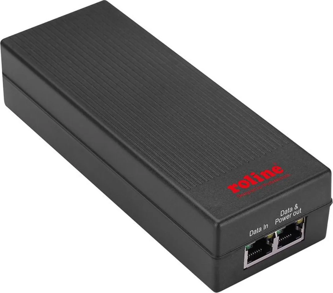 Roline Gigabit PoE Injector 30W - Zwart
