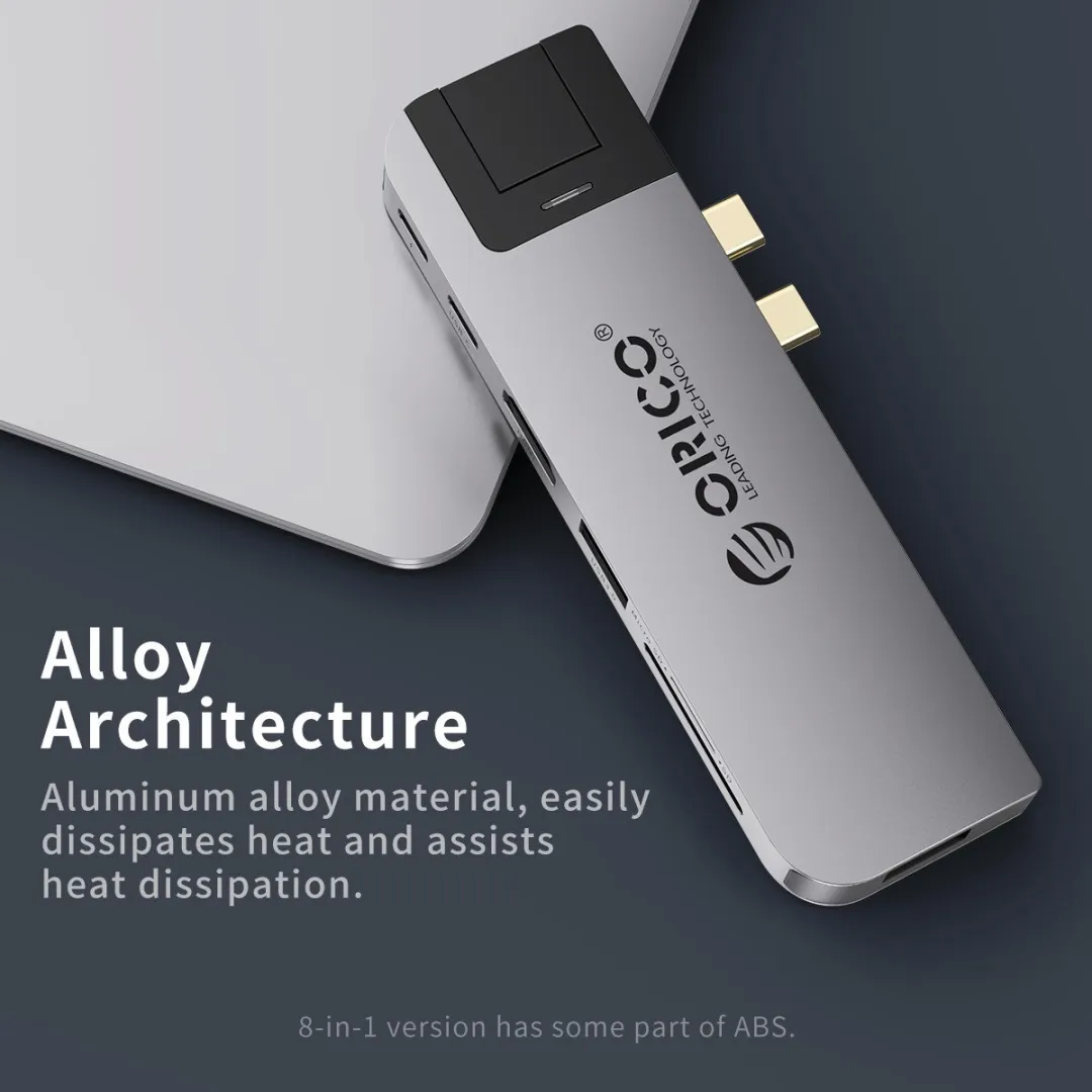 ORICO ORI-2CT-5H-GY USB-C Hub 5-in-1 - 3x USB 3.0, HDMI 4K@30Hz - 100W PD - Sky grey