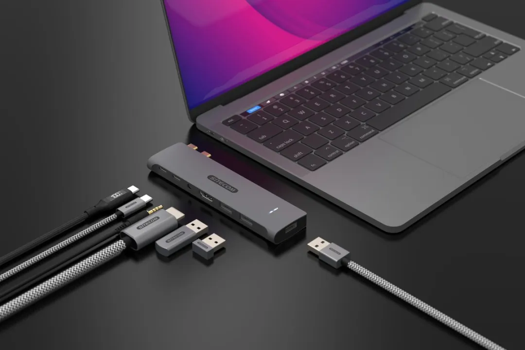 Sitecom AC-1003 Multiport Hub 7-in-2 - 2x Thunderbolt 4 USB-C, HDMI