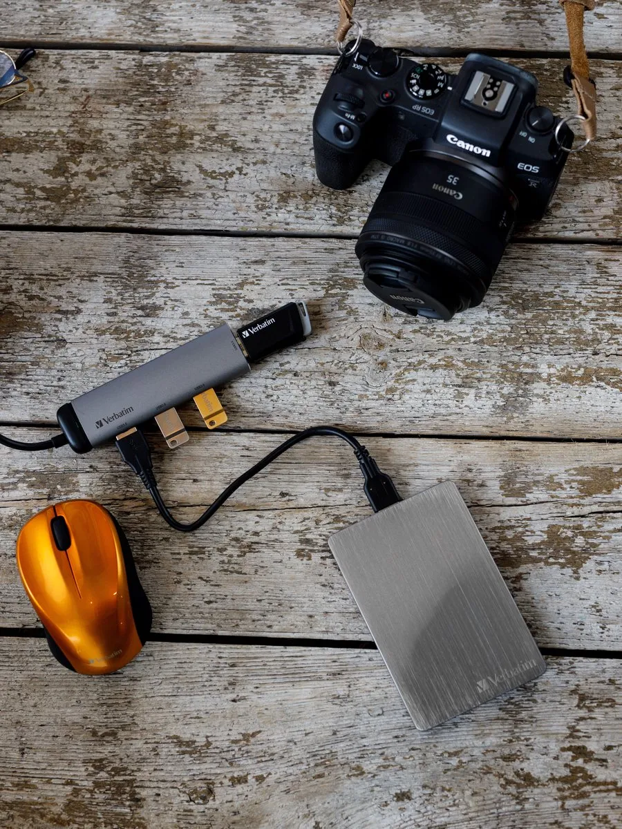 Verbatim Adapterhub USB-C 49147 - 4x USB-A 3.2 Grijs - afbeelding 6 van 6