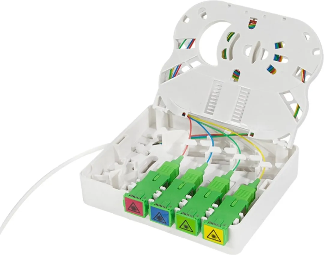 Logilink FTTH FB4SC50 Aansluitbox - 4x SC/APC - 50m Kabel - Wit