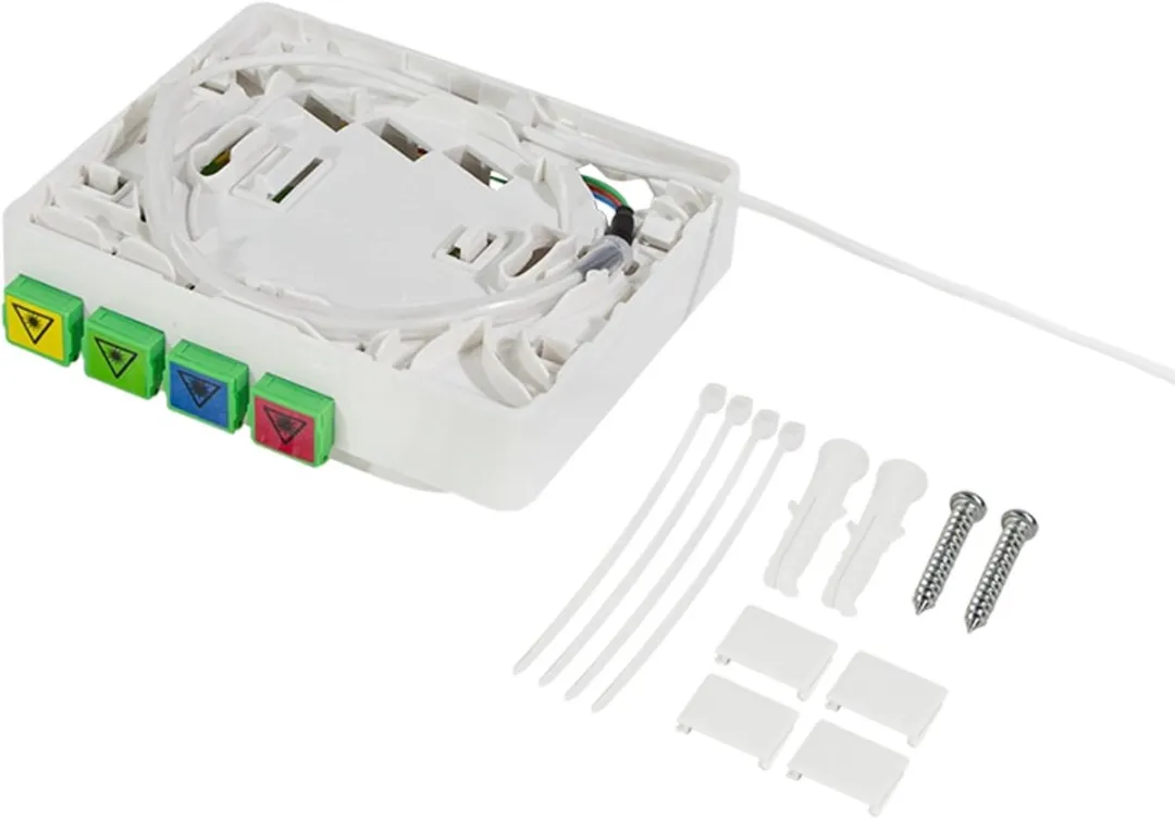 Logilink FTTH FB4SC50 Aansluitbox - 4x SC/APC - 50m Kabel - Wit