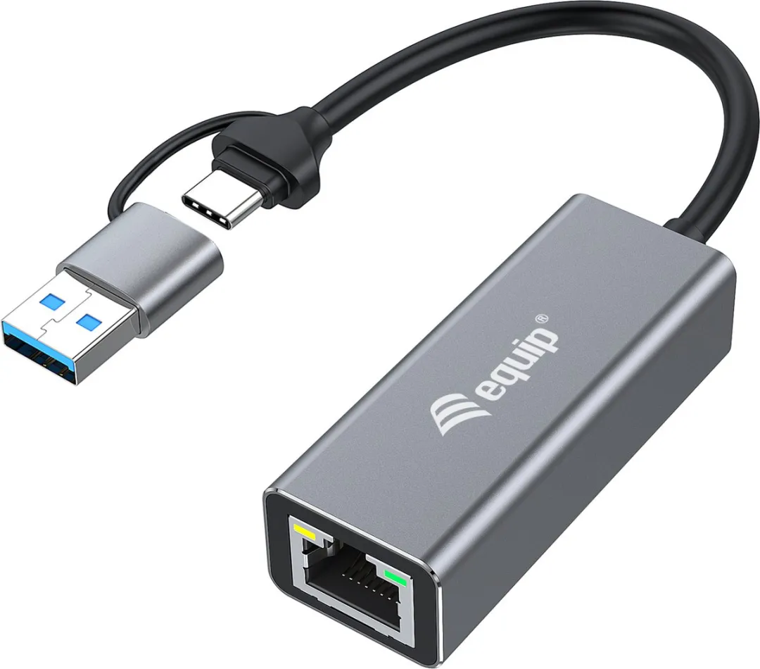 Equip 133495 USB-C naar 2,5 Gigabit Ethernet Adapter - 4 Poorten - Grijs