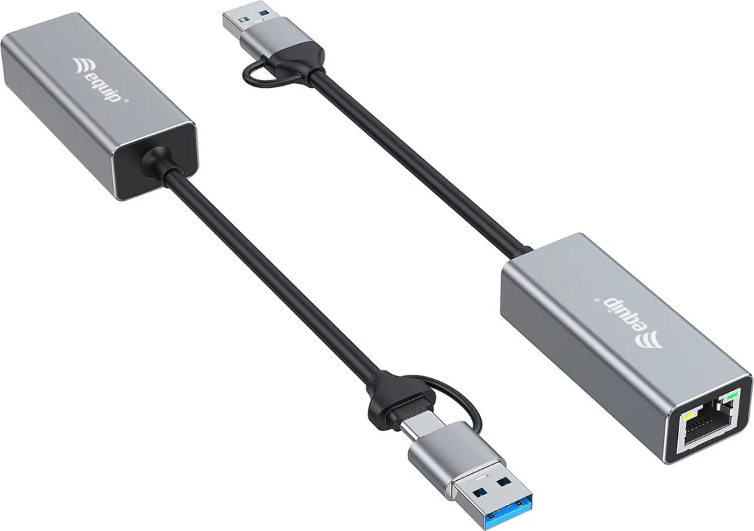 Equip 133495 USB-C naar 2,5 Gigabit Ethernet Adapter - 4 Poorten - Grijs