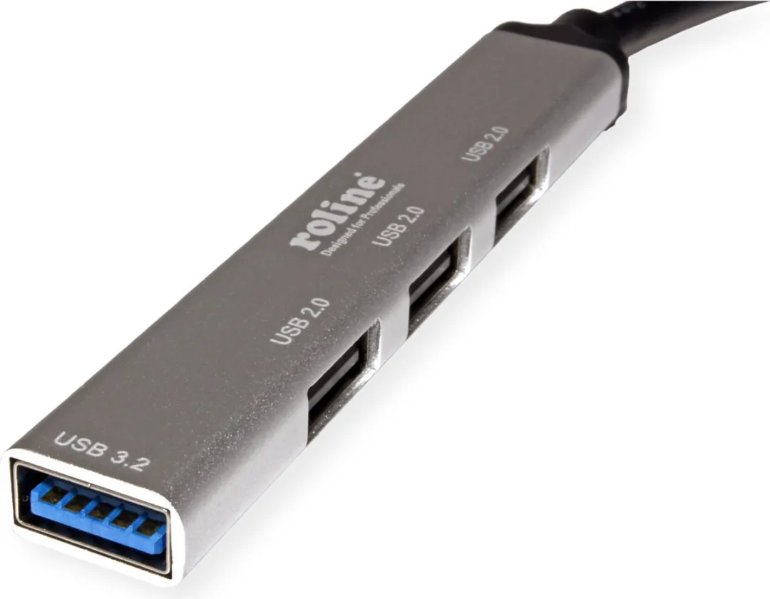 Roline USB 3.2 Gen 1 Hub 4-voudig - Type C - 3x USB 2.0 Zwart - afbeelding 2 van 6