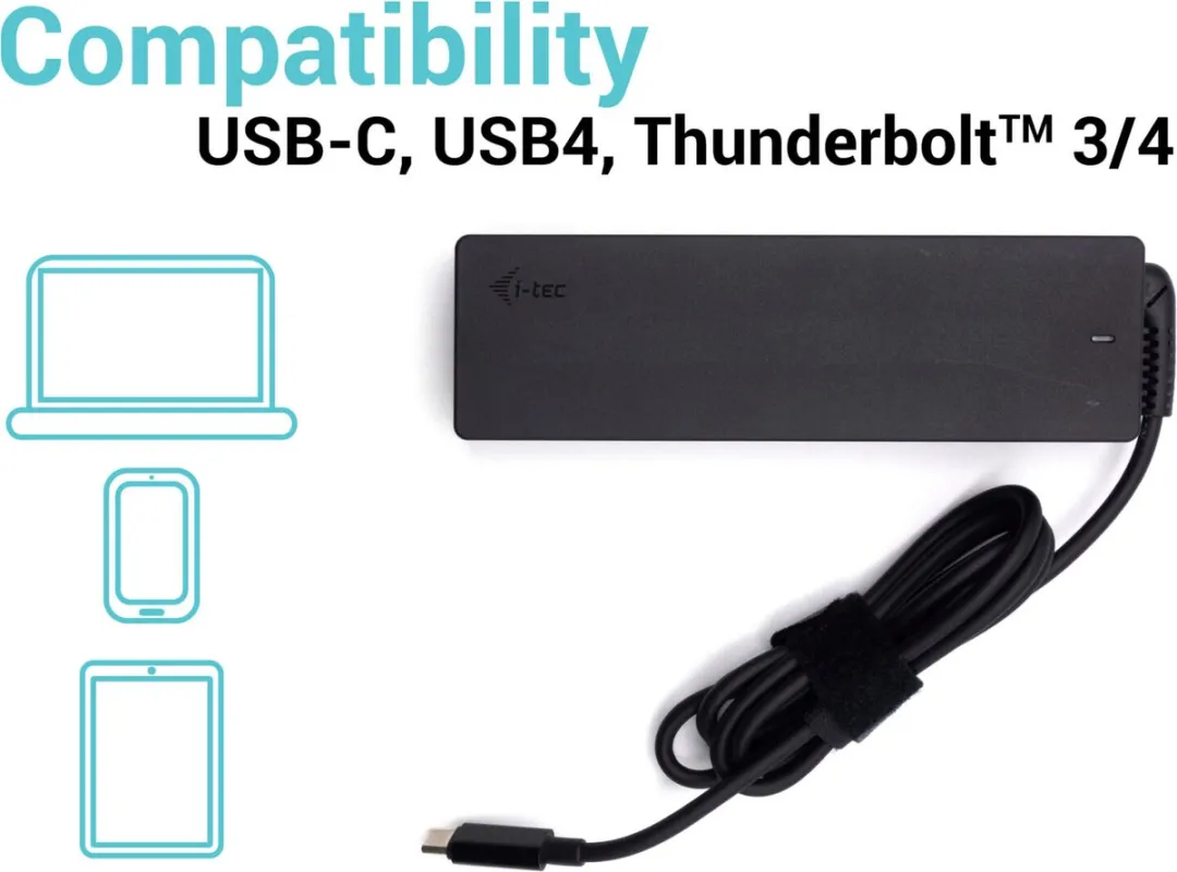 I-tec Universele USB-C Oplader 100W CHARGER-C100W - Zwart