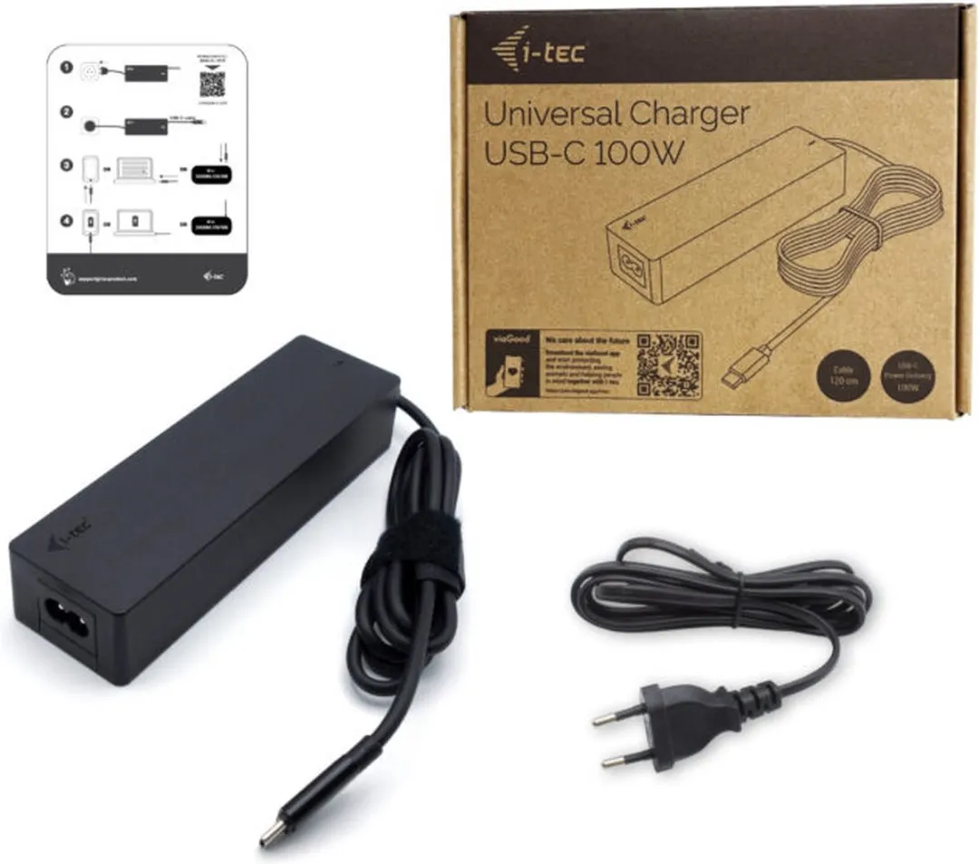 I-tec Universele USB-C Oplader 100W CHARGER-C100W - Zwart