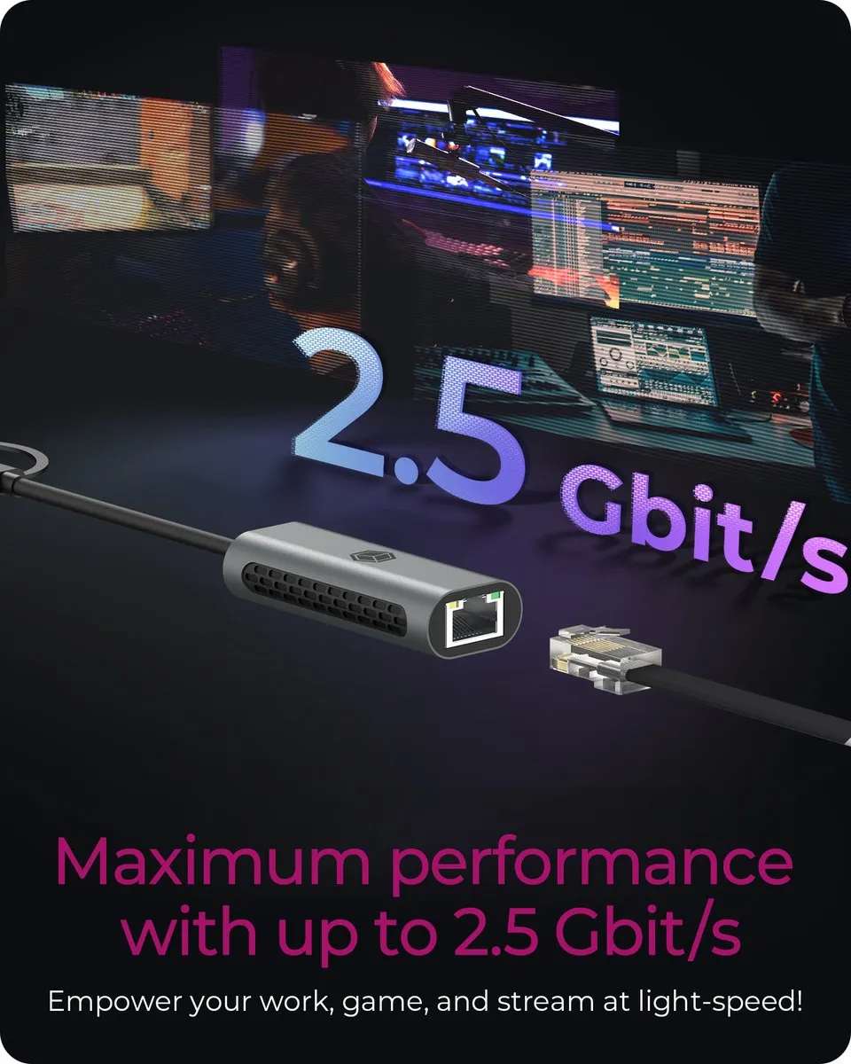 Icy Box IB-LAN301-C3 Ethernet 2500 Mbit/s - Antraciet - afbeelding 6 van 6