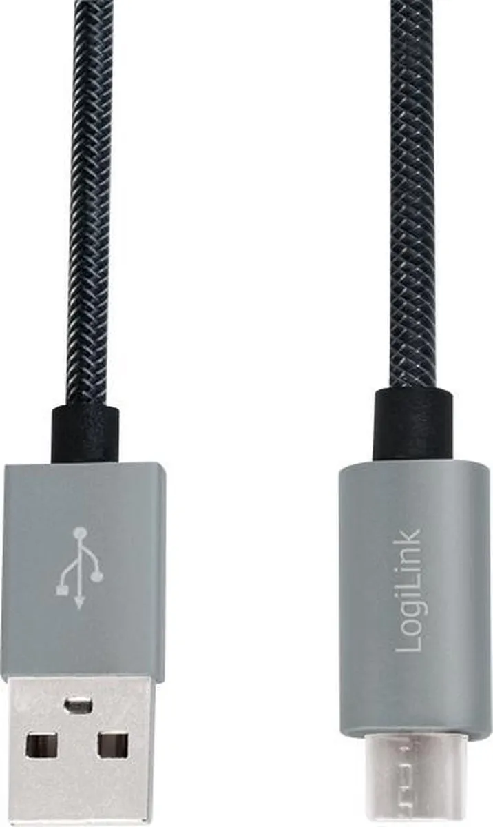 Logilink CU0132 USB naar Micro USB Sync-kabel - 1m - Grijs