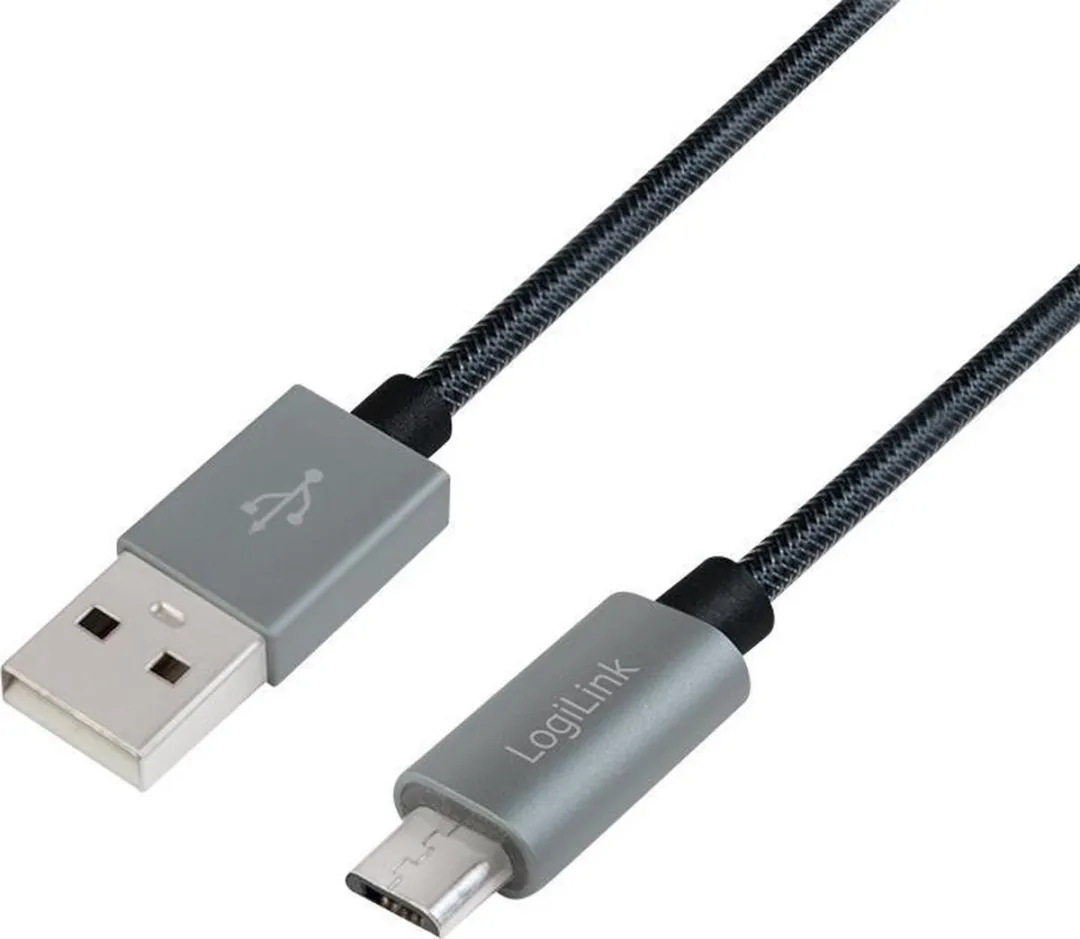Logilink CU0132 USB naar Micro USB Sync-kabel - 1m - Grijs