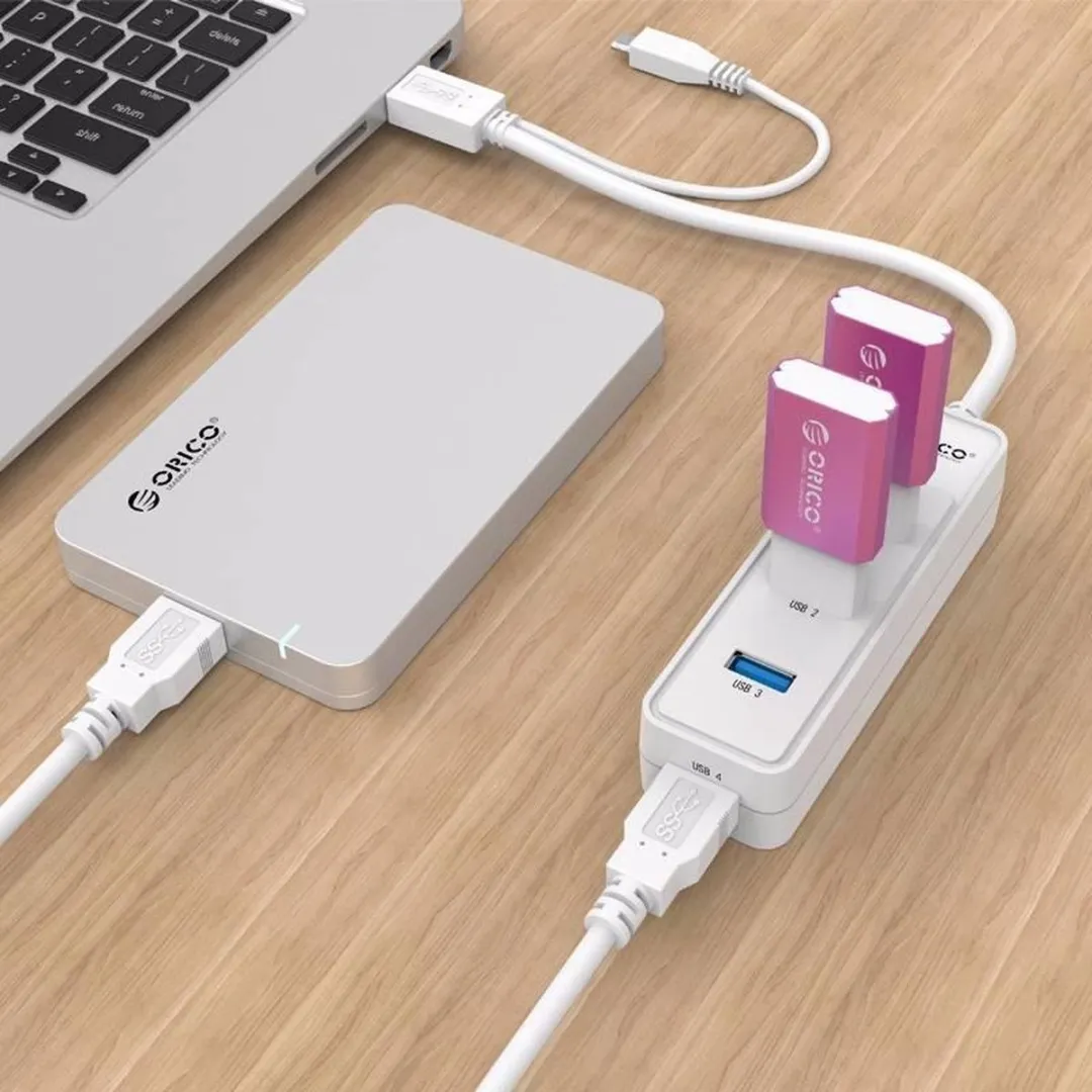 ORICO ORI-W5PH4-U3-WH USB3.0 Hub 4 Poorten - 5Gbps Wit - afbeelding 6 van 6