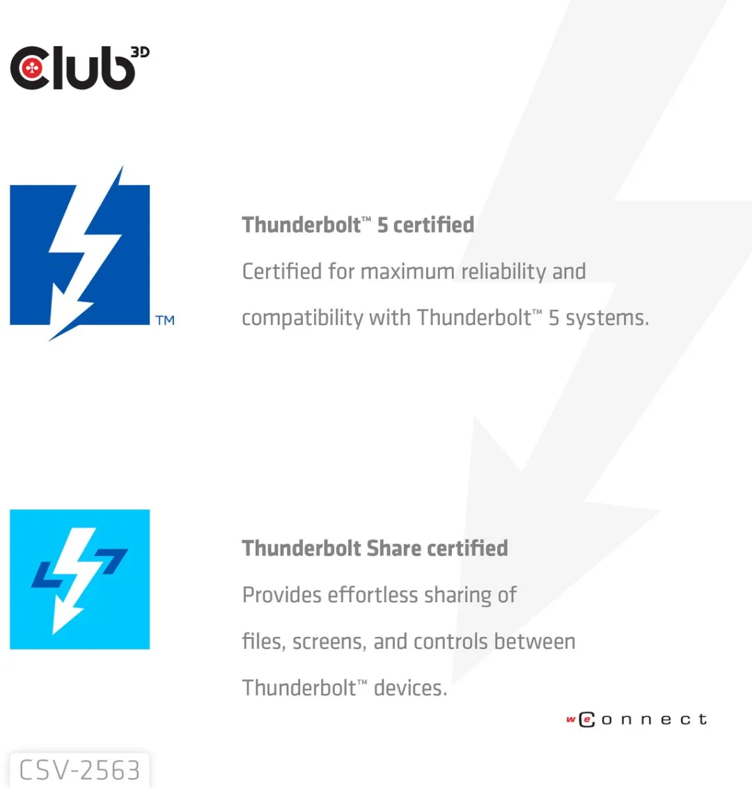 Club3D CSV-2563 Thunderbolt 5 Hub - 5K60Hz - 180W - afbeelding 6 van 6