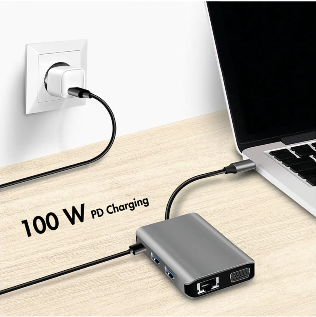 Logilink UA0410 USB-C Dockingstation - Antraciet
