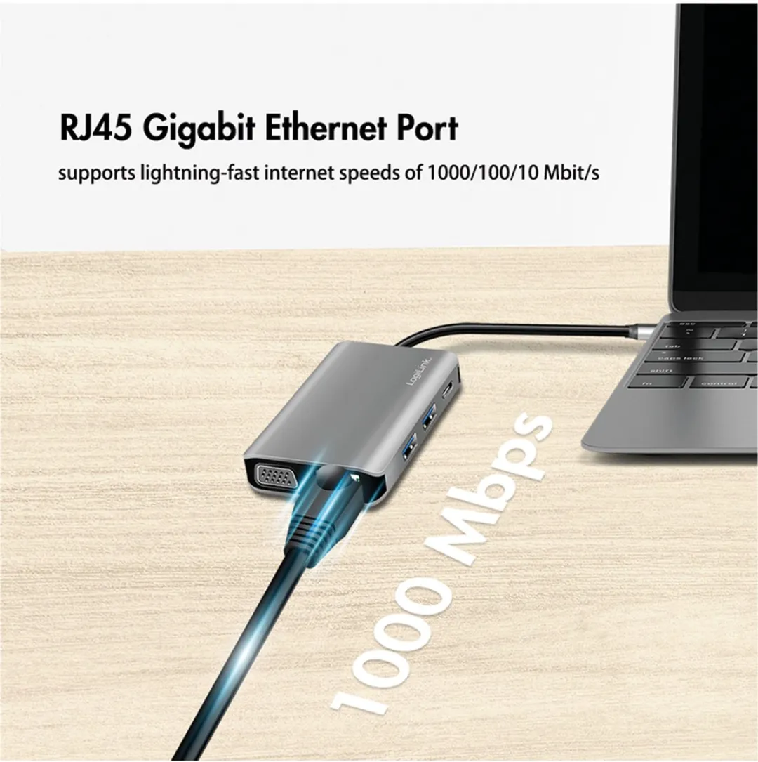 Logilink UA0410 USB-C Dockingstation - Antraciet