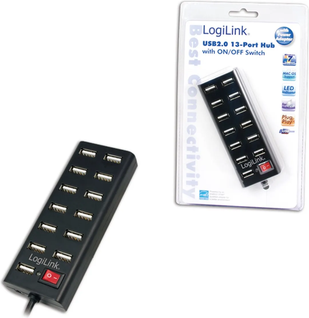 Logilink UA0126 USB 2.0 Hub - Zwart