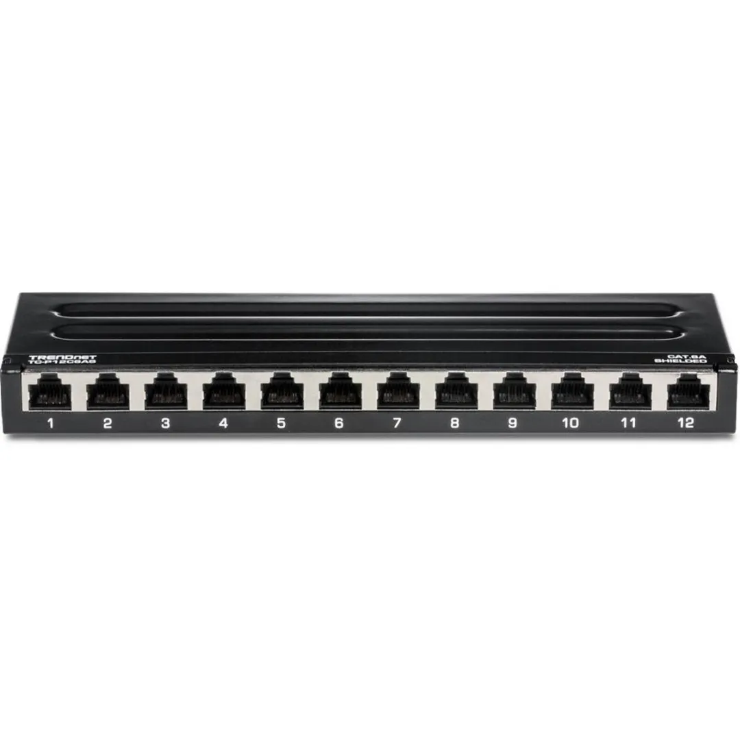 Trendnet TC-P12C6AS Patchpaneel 12-poorts Cat.6a - Zwart - afbeelding 2 van 6