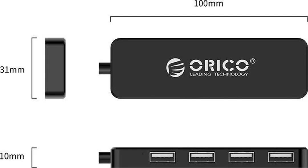 ORICO USB 2.0 Hub ORI-FL01-BK - 4 Poorten - Zwart