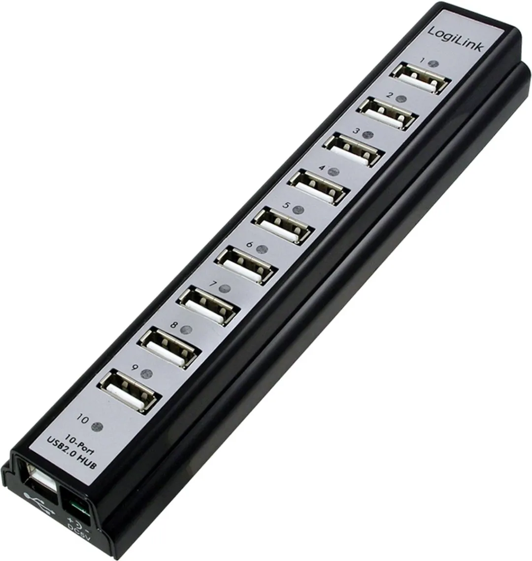 Logilink UA0096 USB-hub 10 Poorten USB 2.0 - Zwart