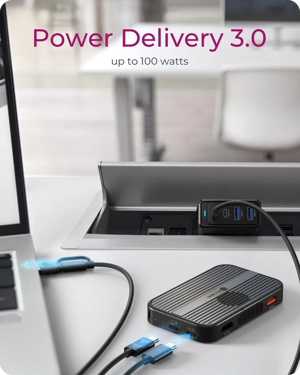 Icy Box IB-DK4071M-CU31 USB-C DockingStation 7-in-1 - Zwart